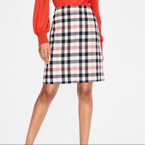 BODEN British Tweed Mini Skirt in Pink Melon Crush